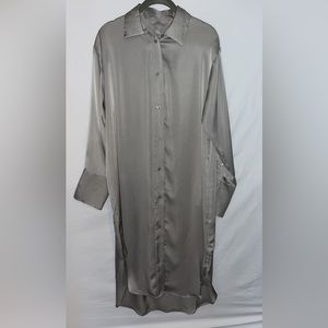 Silver button up dress